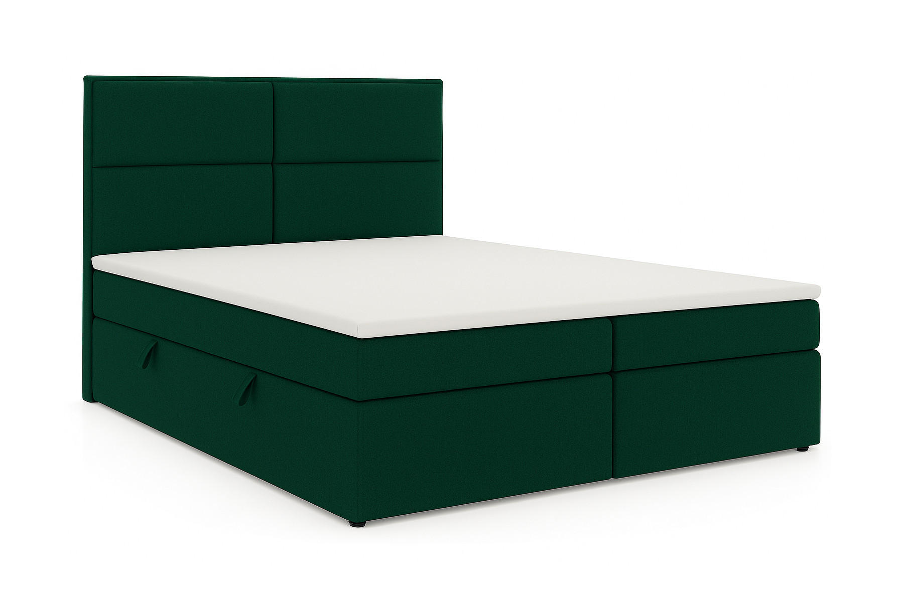 BOXSPRINGBETT AURORA mit Topper und Bettkasten, Grün, 200x200 cm - Grün, Textil (200/200cm) - KS Home Concept