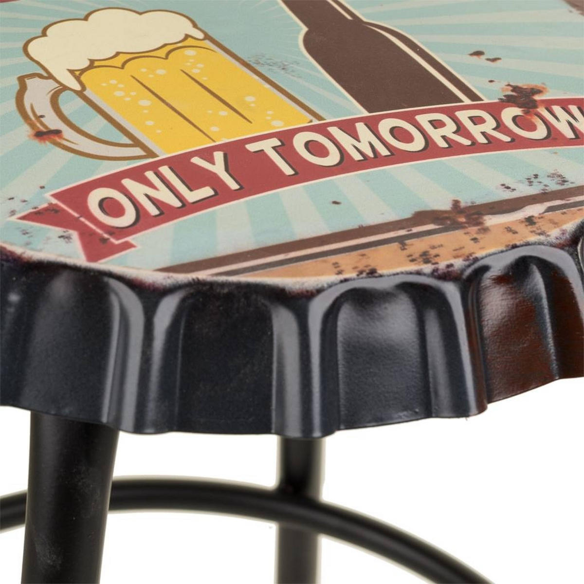 HOCKER aus Metall, blau, 35x46cm - Blau, Metall (35/46/35cm) - Wanderlust