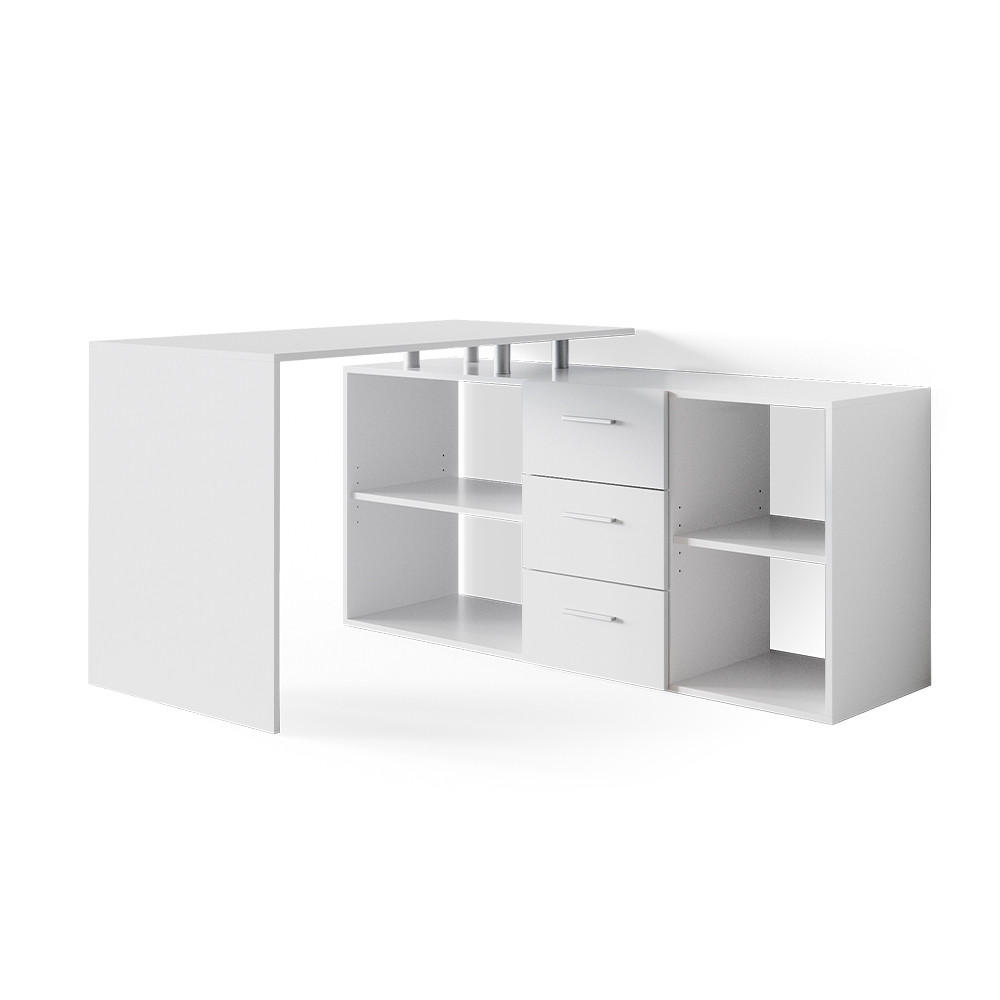 ECKSCHREIBTISCH Dante Weiß 215 x 60 cm - Weiß, Holzwerkstoff (60/215/75cm) - Vicco