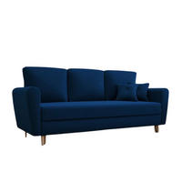 SCHLAFSOFA LILI, Sofa mit Schlaffunktion und Bettkasten, Farbe: Blau, Veloursstoff - Blau, Textil (229/95/87cm) - Sepro Meble