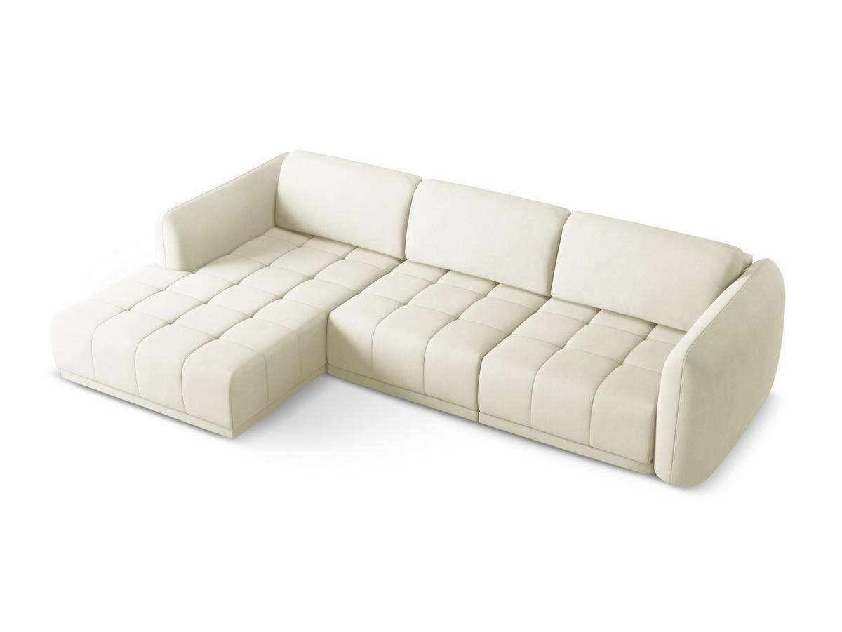 ECKSOFA mit Schlaffunktion Samt Stoff Violett - Lila/Flieder, Kunststoff/Textil (149/240cm) - Makamii