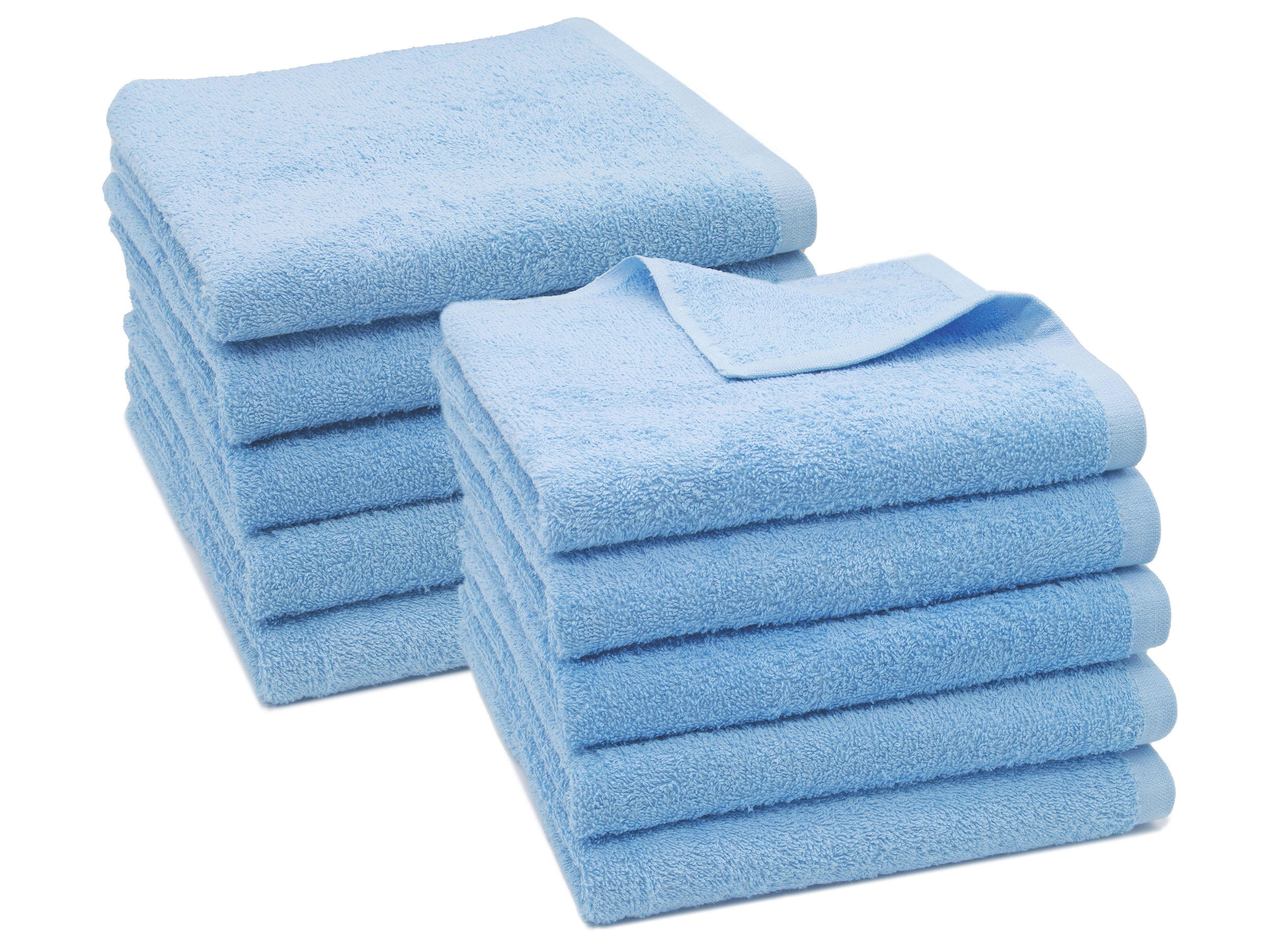 HANDTÜCHER, 10er-Set, 50x100 cm, 100% Baumwolle, Blau - Hellblau, Textil (50/100cm) - Zollner