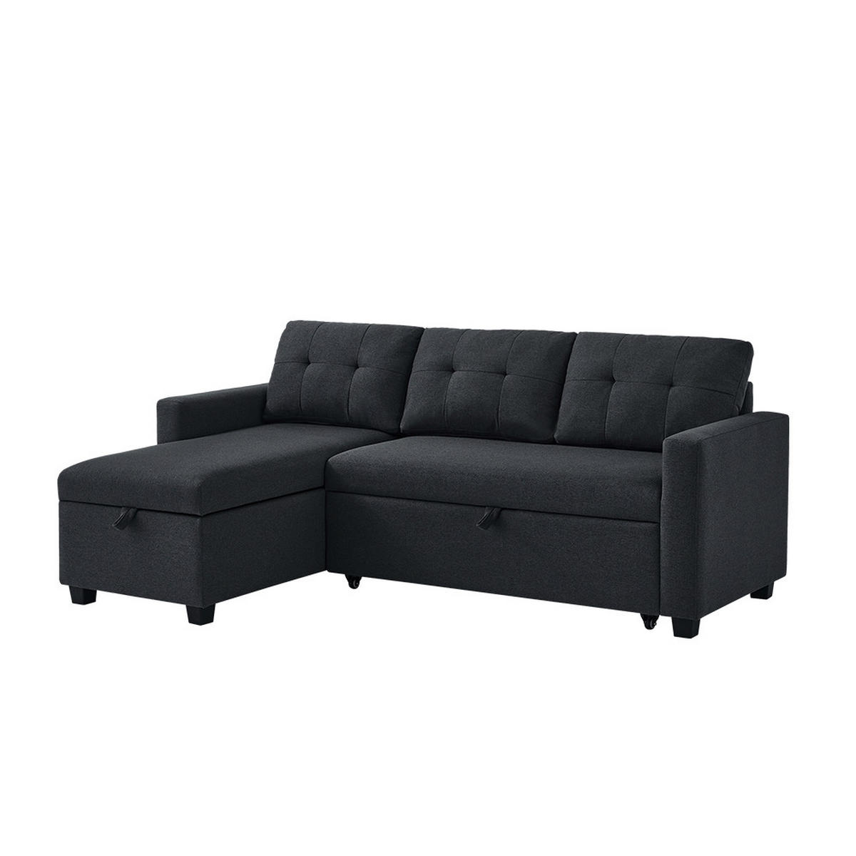 SOFA L FORM Campina Anthrazit 226 x 163 cm mit Schlaffunktion - Anthrazit, Holz (226/163cm) - VitaliSpa