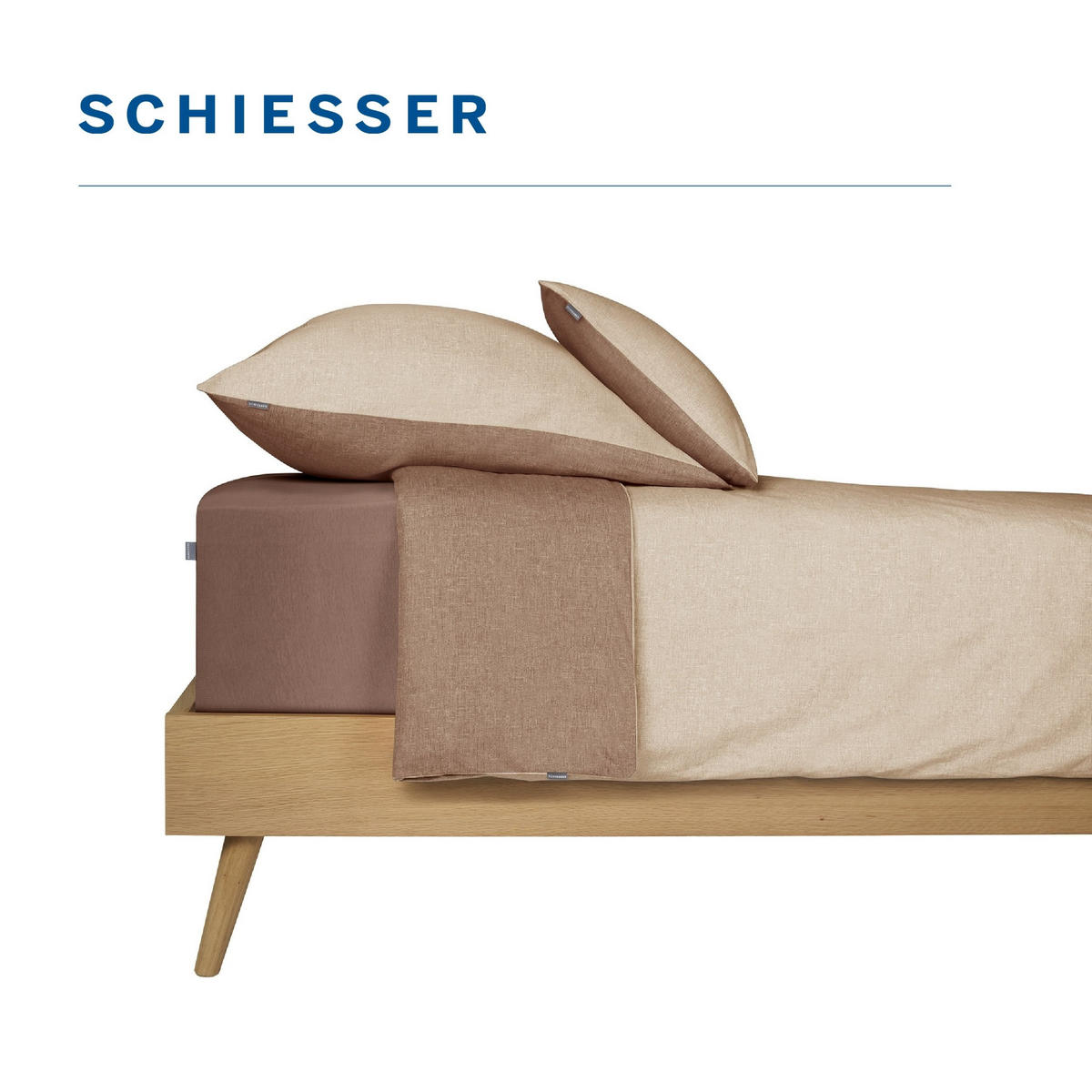 BETTWÄSCHESET Doubleface Renforcé 2-teilig 135x200 cm Sand - Sandfarben, Textil (135/200cm) - SCHIESSER