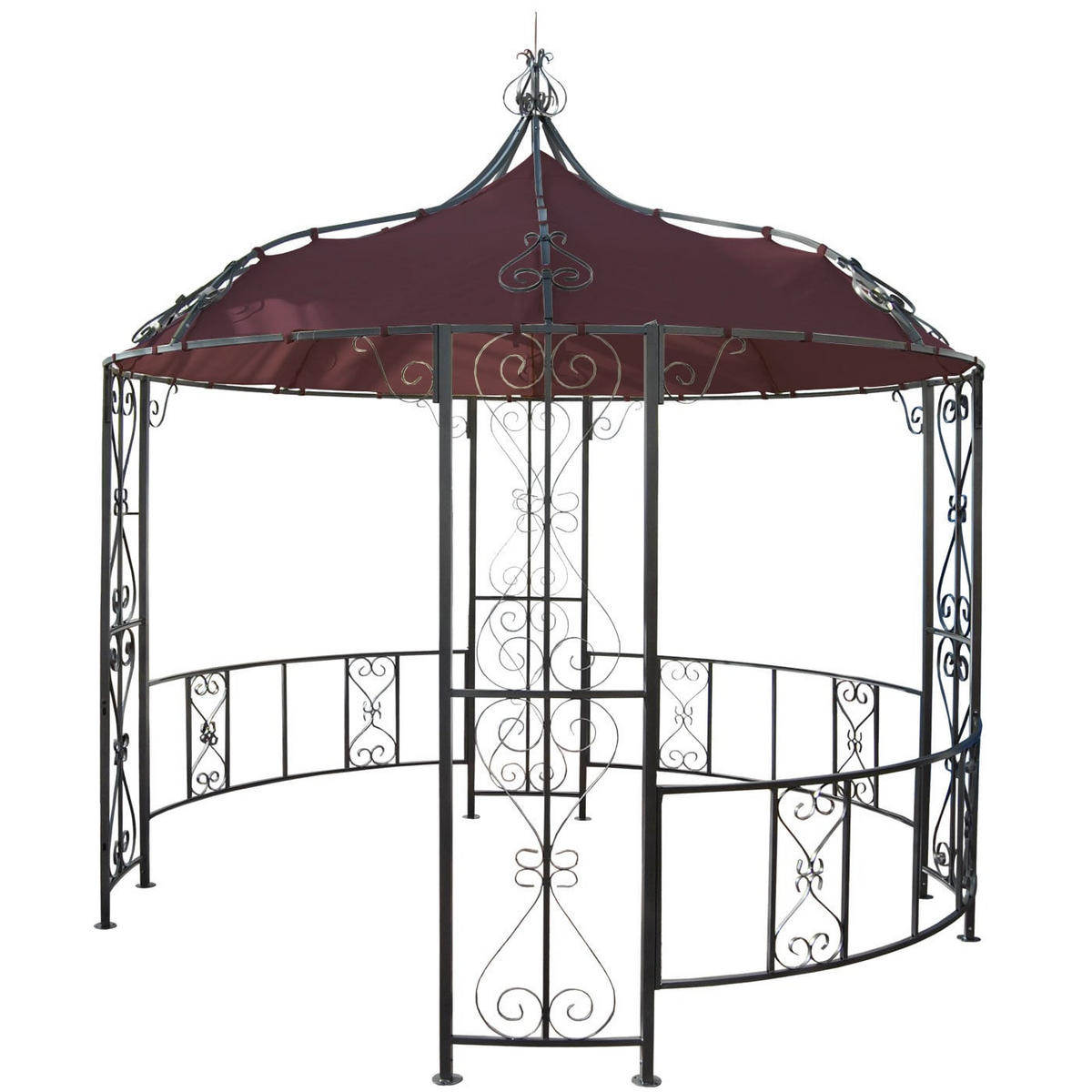 PERGOLA Almeria 330x300x300cm Rundpavillon Rot-Braun - Braun, Metall (300/330/300cm) - BERLINLODGE