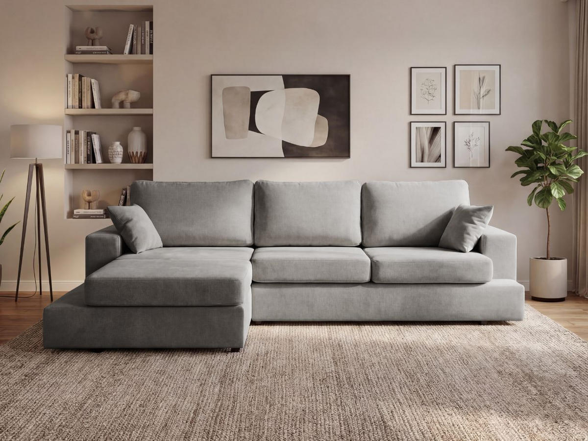 ECKSOFA Nesto Grau Links - Grau, Holz/Textil (260/165cm) - Graingold