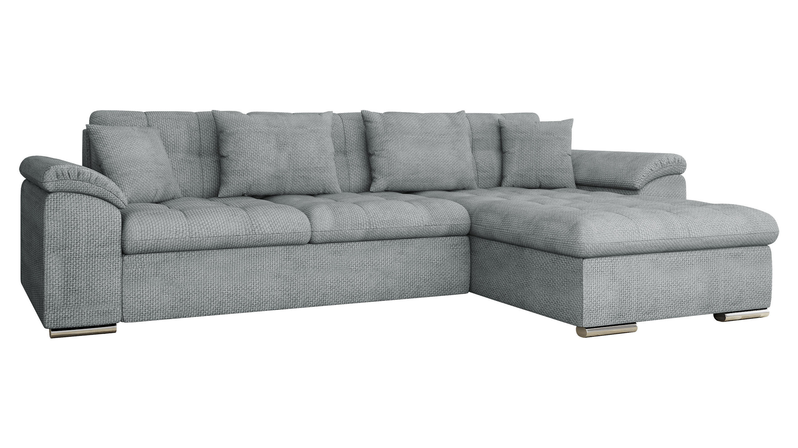 ECKSOFA Diana, Seite: Rechts - Chromfarben, Holz/Textil (280/160cm) - MIRJAN24