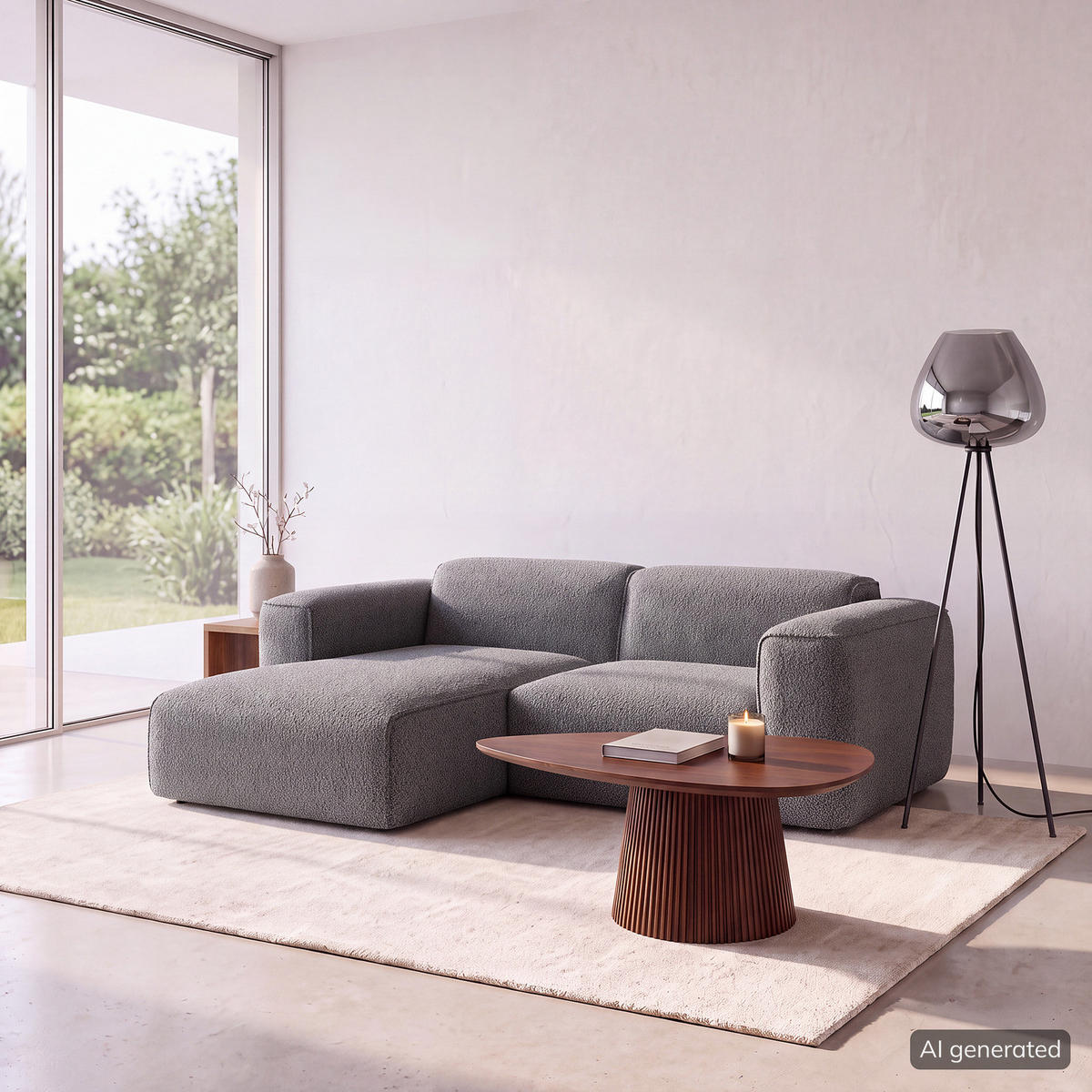 1,5-SITZER ECKSOFA mit Longchair - Anthrazit/Schwarz, Kunststoff/Textil (260/173cm) - home24
