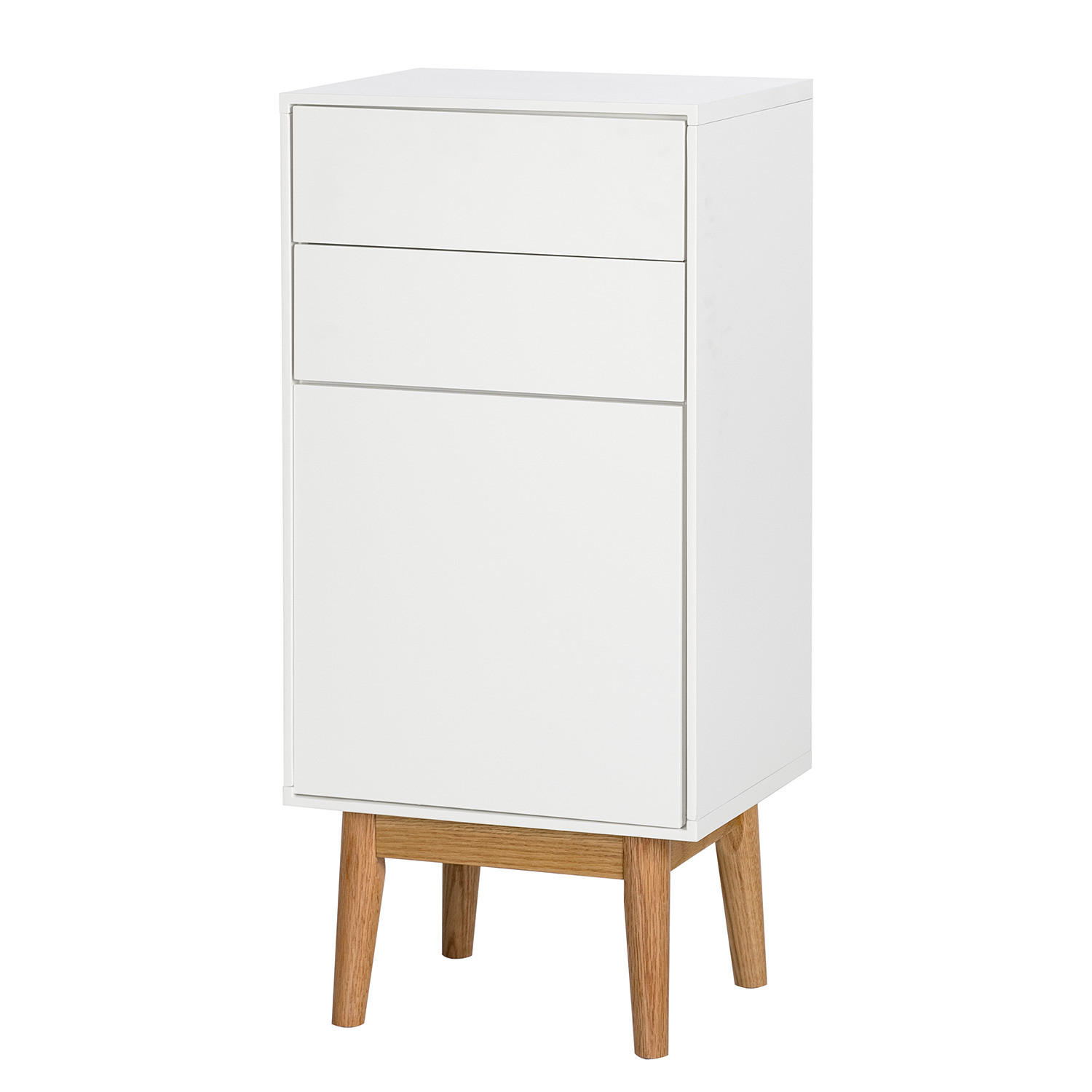 UNTERSCHRANK - Eiche teilmassiv - Weiß, Holz/Holzwerkstoff (40/85/32cm) - home24