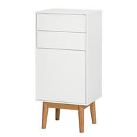 UNTERSCHRANK - Eiche teilmassiv - Weiß, Holz/Holzwerkstoff (40/85/32cm) - home24