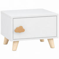 KINDER Nachttisch Spanplatte Kiefernholz Weiß - Weiß/Kieferfarben, Holz/Holzwerkstoff (31/25/34cm) - AIYAPLAY