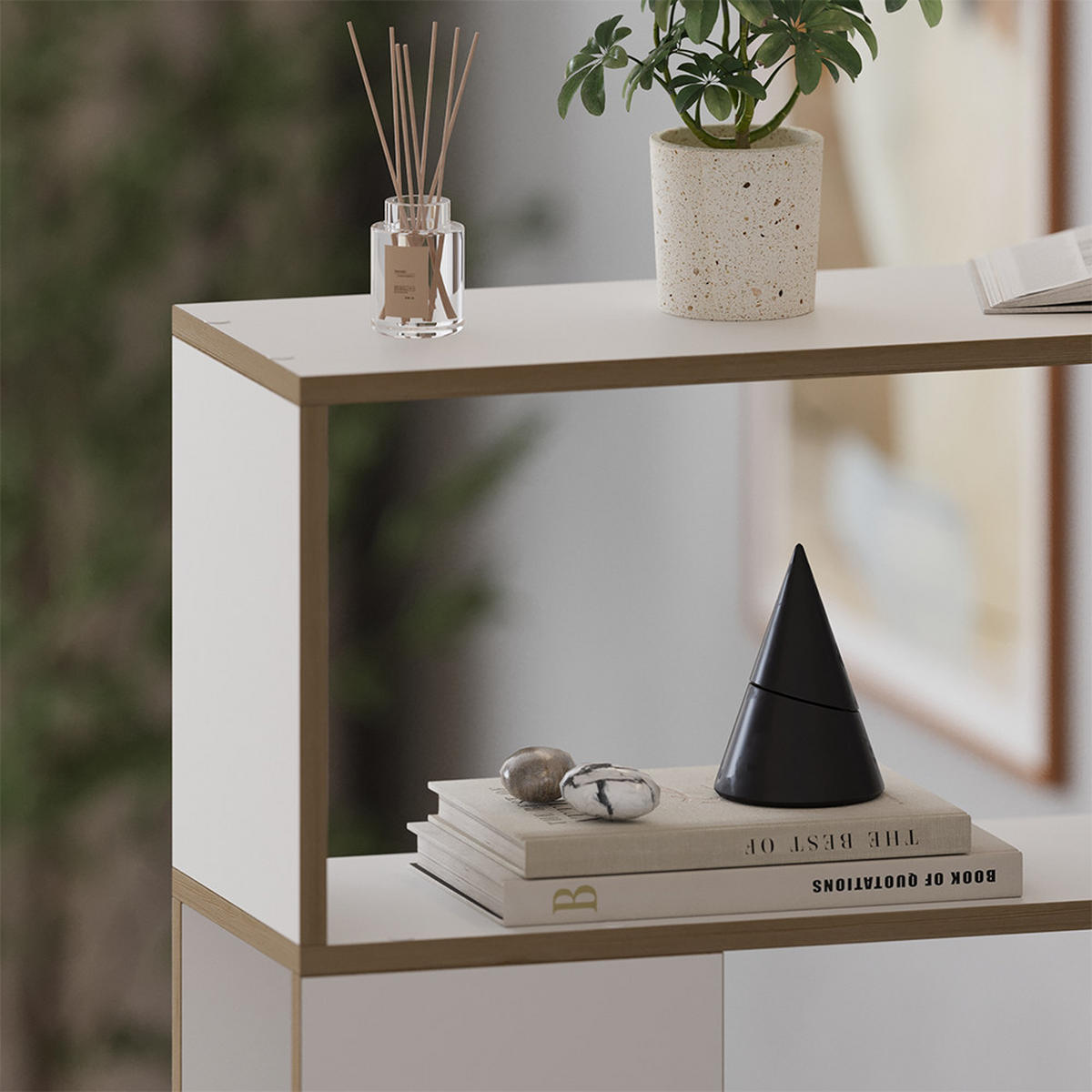 RAUMTEILER Eneos Weiß/Eiche 80 x 124.5 cm - Eichefarben/Weiß, Holzwerkstoff (80/124.5/24cm) - Vicco