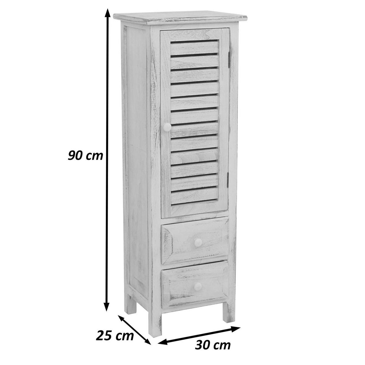 KOMMODE SCHRANK Weiß - Weiß, Holz (30/91/25cm) - MCW