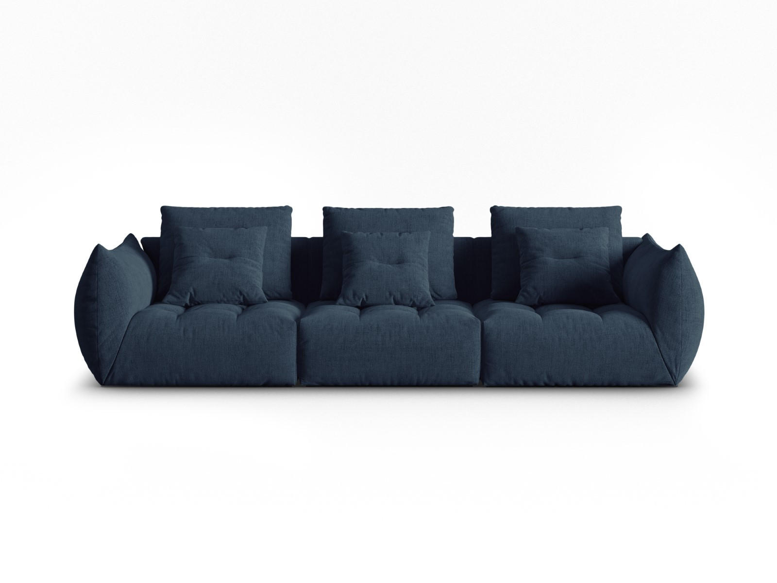 SOFA modular Bloom aus strukturiertem Stoff dunkelblau 4 Sitzplätze - Dunkelblau, Textil (106/95/332cm) - Micadoni