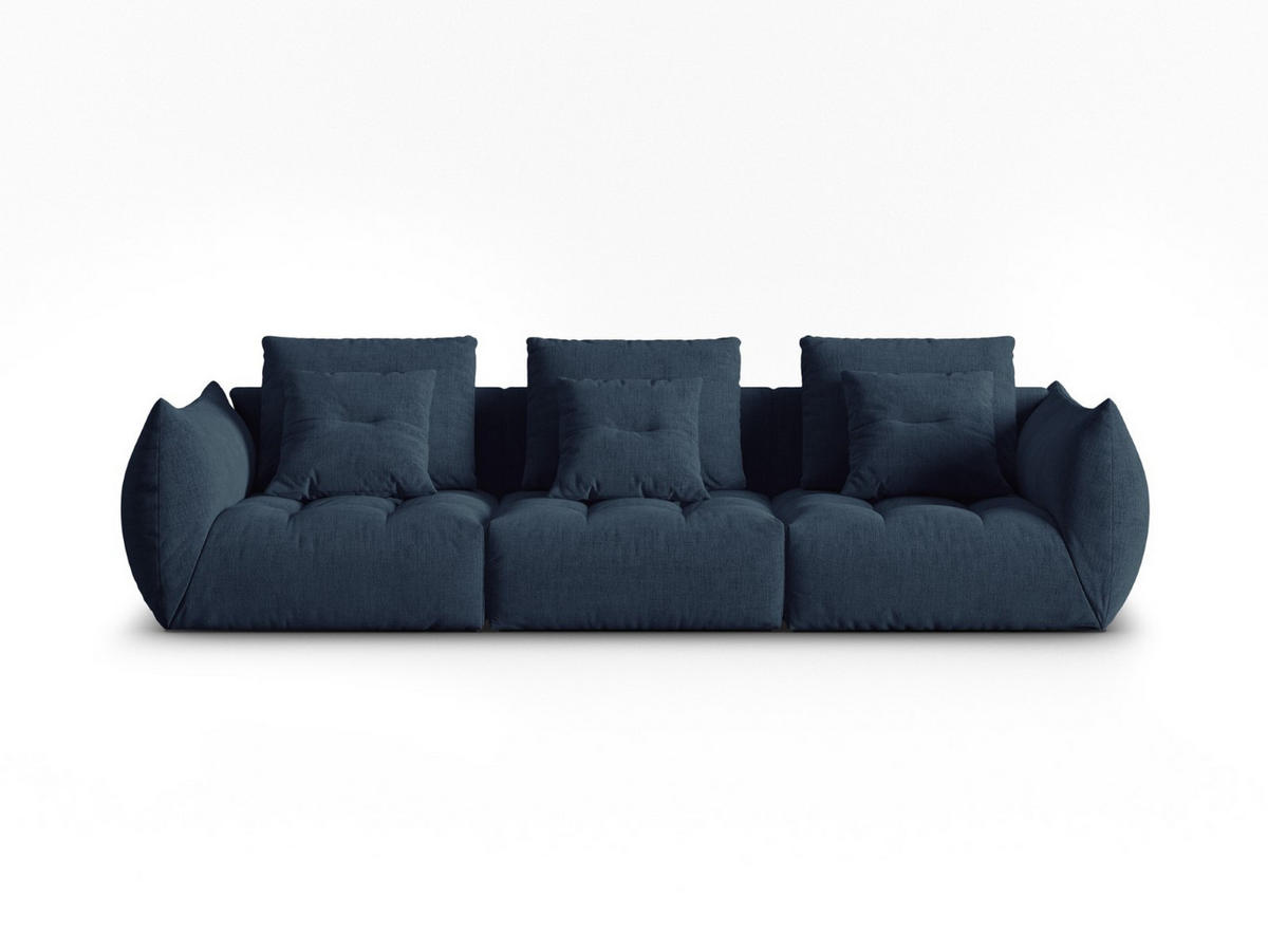 SOFA modular Bloom aus strukturiertem Stoff dunkelblau 4 Sitzplätze - Dunkelblau, Textil (106/95/332cm) - Micadoni