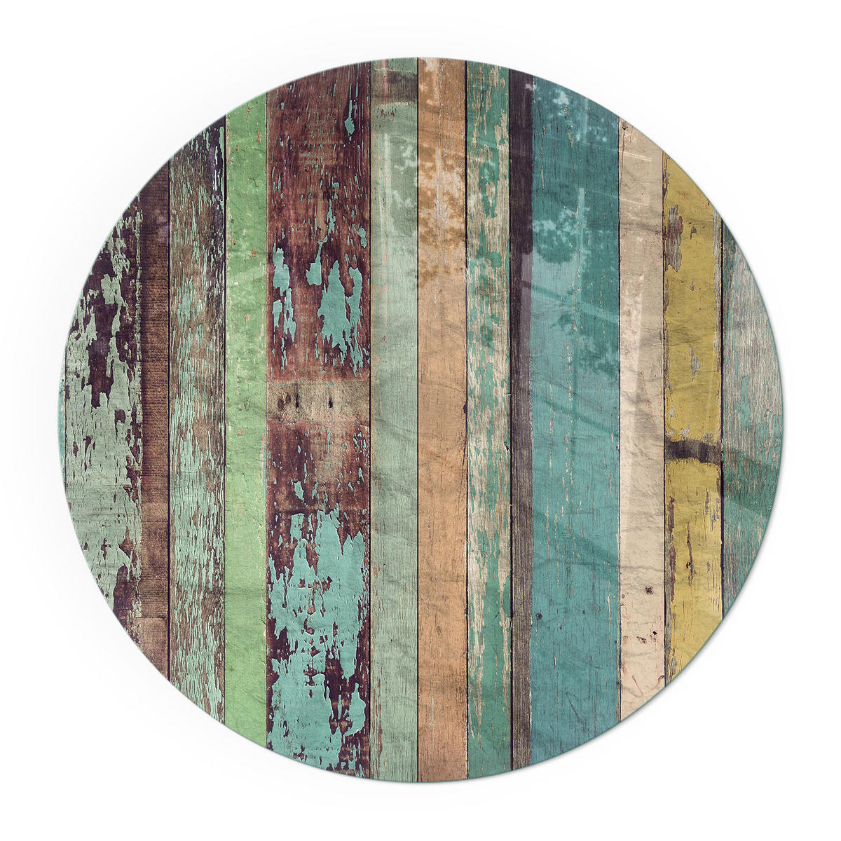 GLASPLATTE für Kamin Ø 80 cm - Türkis, Glas (80/80/0.4cm) - TULUP