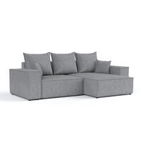 ECKSOFA SENSO mit Schlaffunktion Grau im Neve Stoff - Schwarz/Grau, Holz/Holzwerkstoff (255/148cm) - AltaBeds