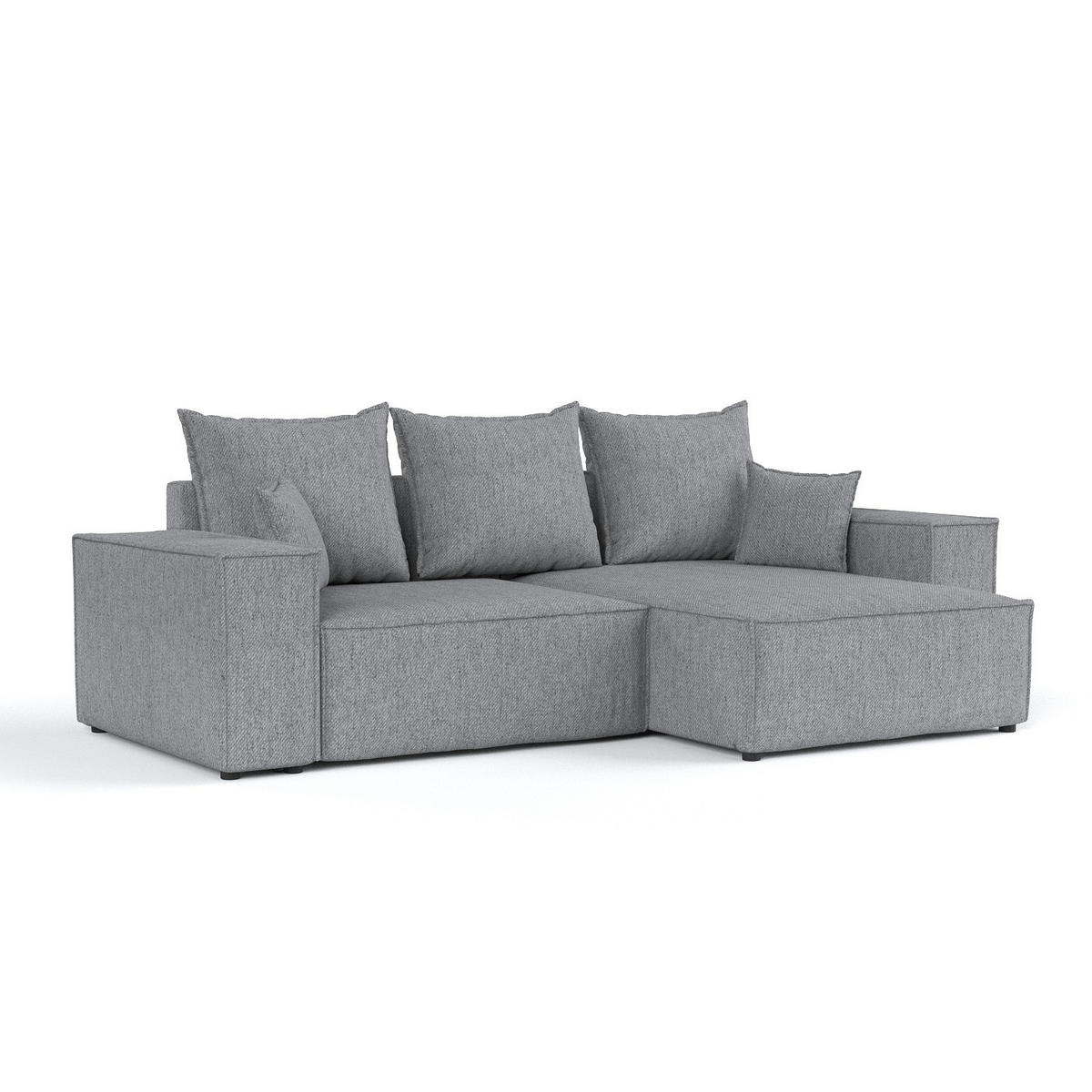 ECKSOFA SENSO mit Schlaffunktion Grau im Neve Stoff - Schwarz/Grau, Holz/Holzwerkstoff (255/148cm) - AltaBeds