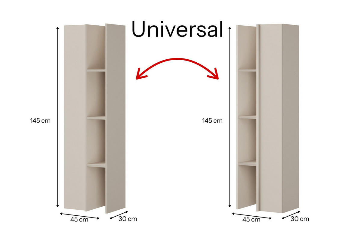 HÄNGEREGAL VELORA 40/145/30 cm in Kaschmir - Kaschmir, Holzwerkstoff (40/145/30cm) - Deine Möbel 24