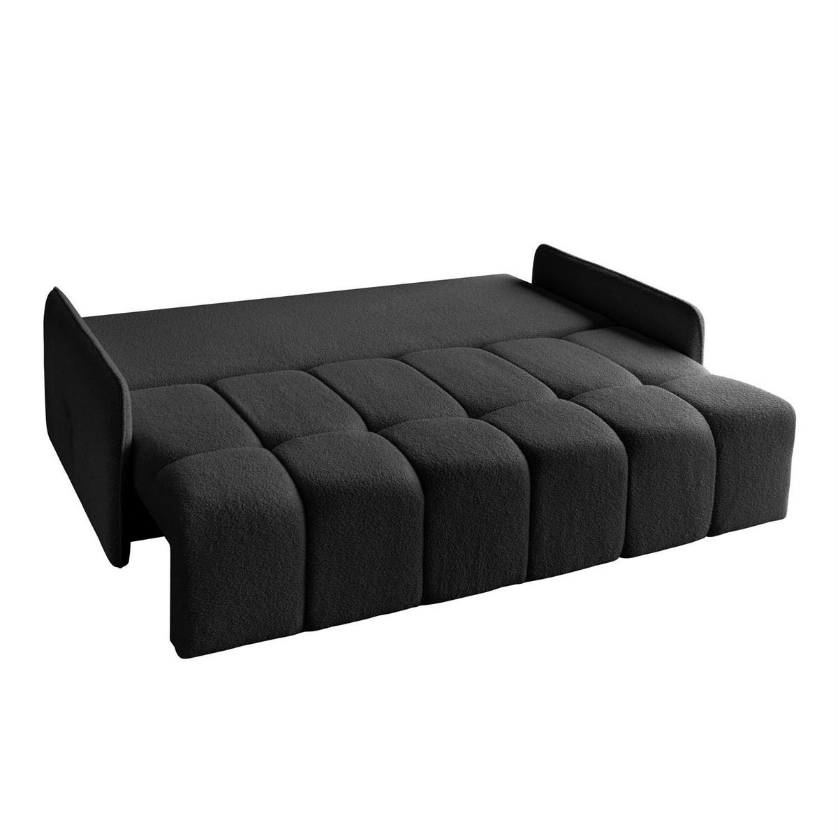 Schlafsofa Morena, zweisitzig, mit Schlaffunktion, Quelle 100 - Schwarz, Textil (207/90/90cm) - Lookway
