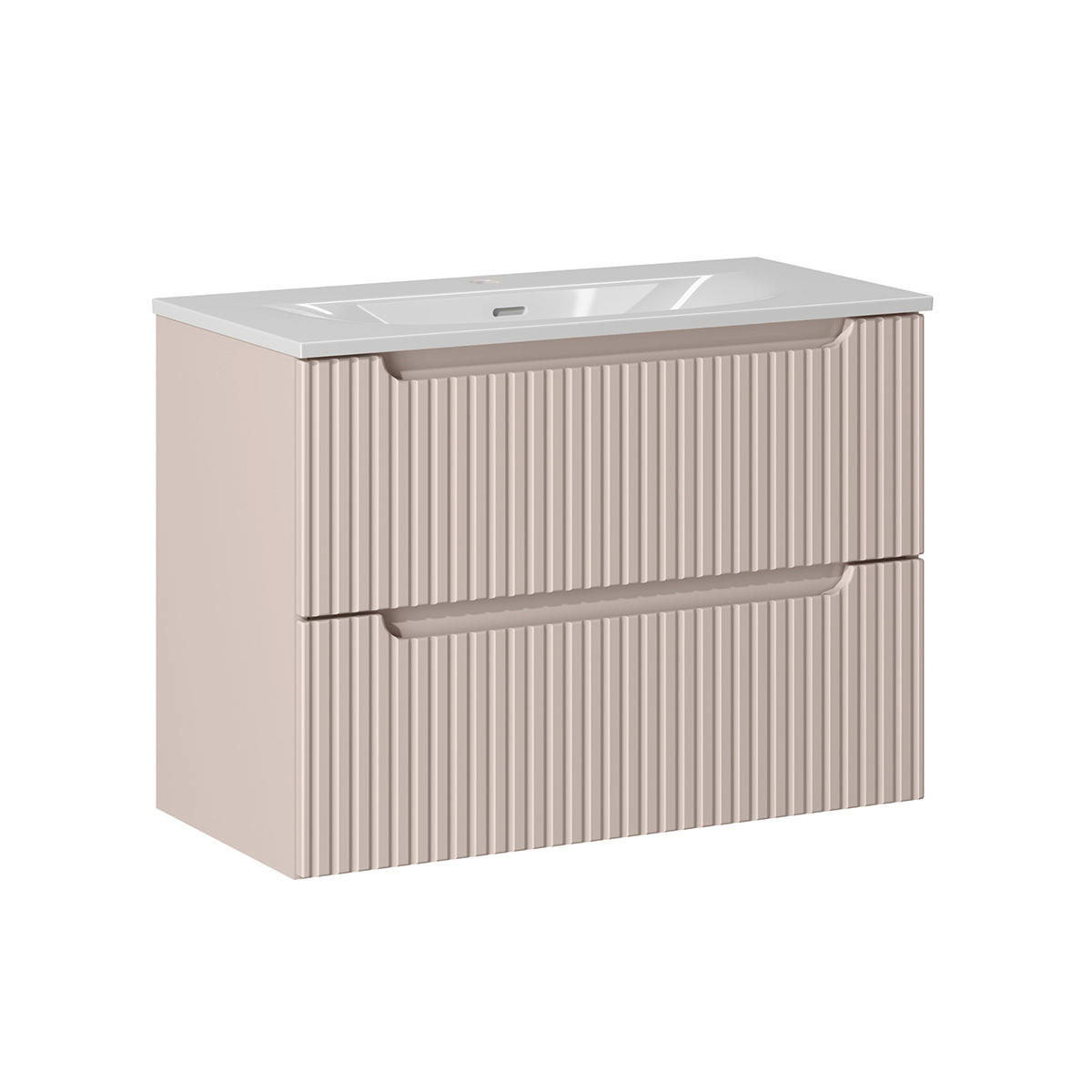 BADMÖBEL 80cm Riva 2er-Set Kaschmir - Beige, Holzwerkstoff (80/57/40cm) - Petits-meubles