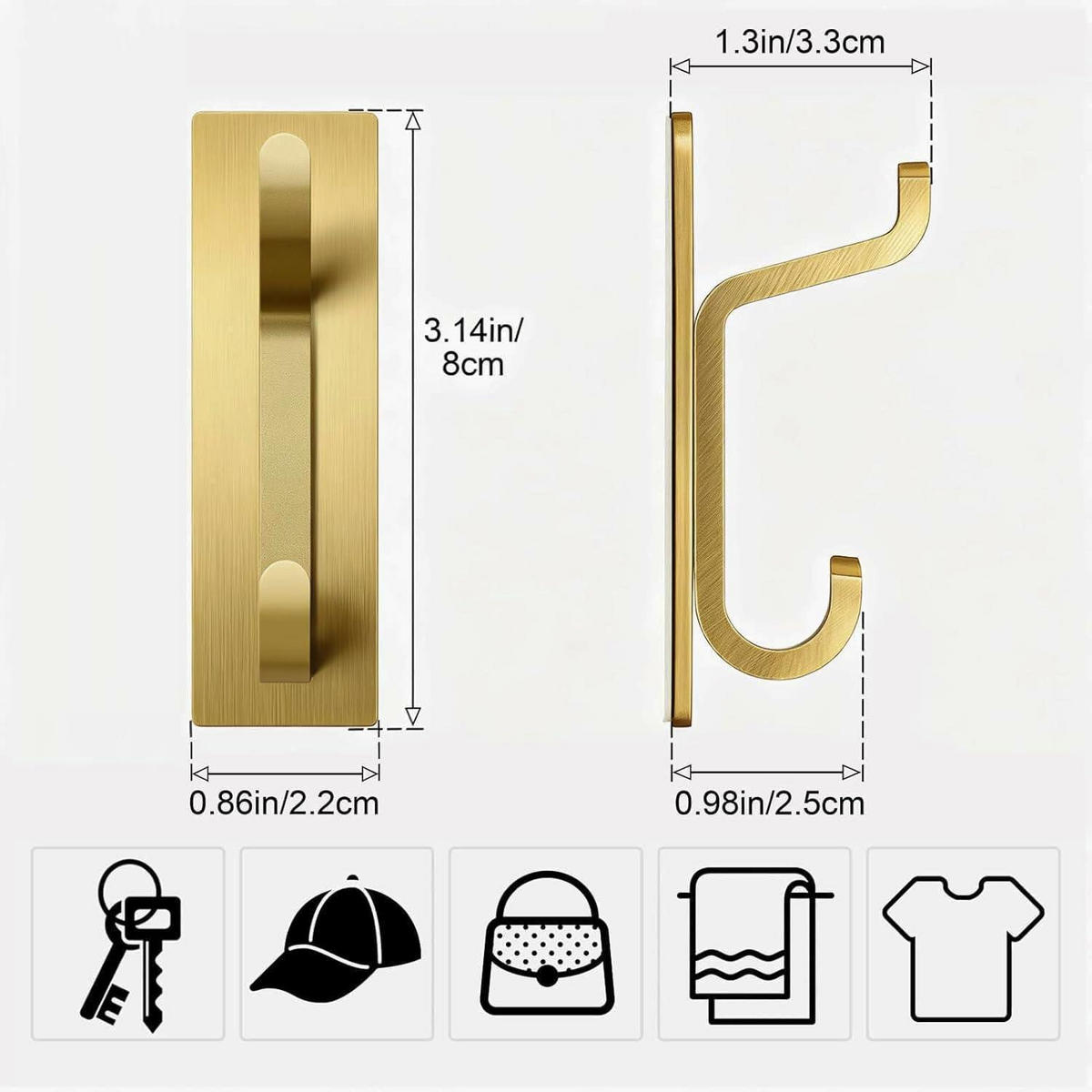 HAKEN 4er Set Edelstahl goldfarben 6 kg - Goldfarben, Metall (4.1/2.3/8.1cm)