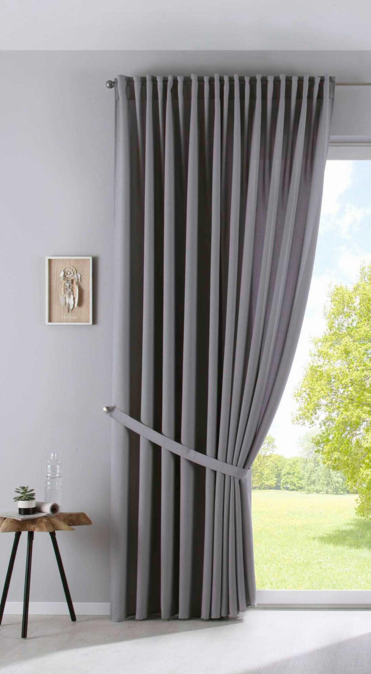 SCHLAUFENGARDINE »Palermo« HxB 250x300 cm Grau - Grau, Textil (300/250cm) - Gardinenbox