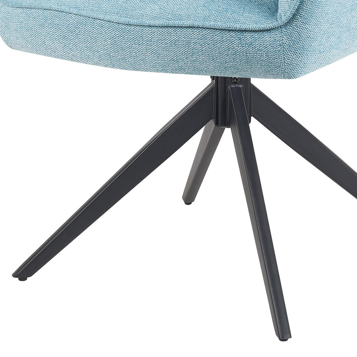 DREHSTUHL Mika-Nils - Schwarz/Hellblau, Textil/Metall (60/87/65cm) - DUBI Möbel