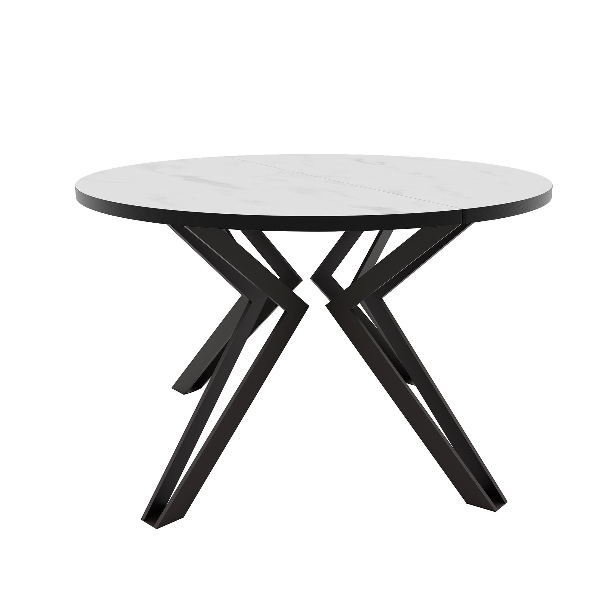 ESSTISCH ausziehbar aus MDF, Weiß - Schwarz/Weiß, Holzwerkstoff (100/100/76cm) - Idohome