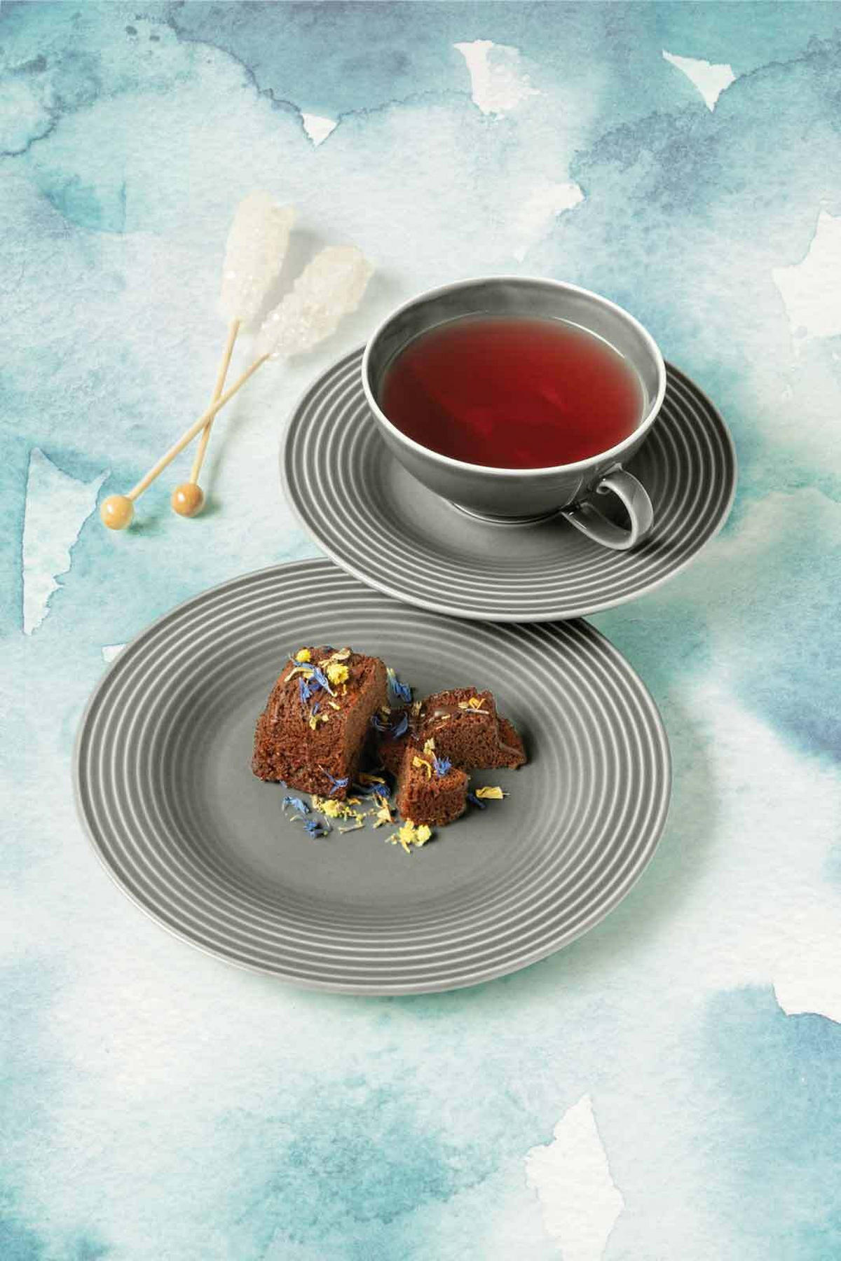 TEETASSEN Beat Color Glaze Perlgrau 140 ml 6er Set - Grau, Keramik (0.14L) - Seltmann Weiden