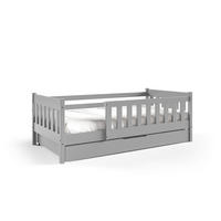 KINDERBETT ELSA mit Bettkasten 80x160 cm Hellgrau - Hellgrau, Holz (80/160cm) - MASSENO