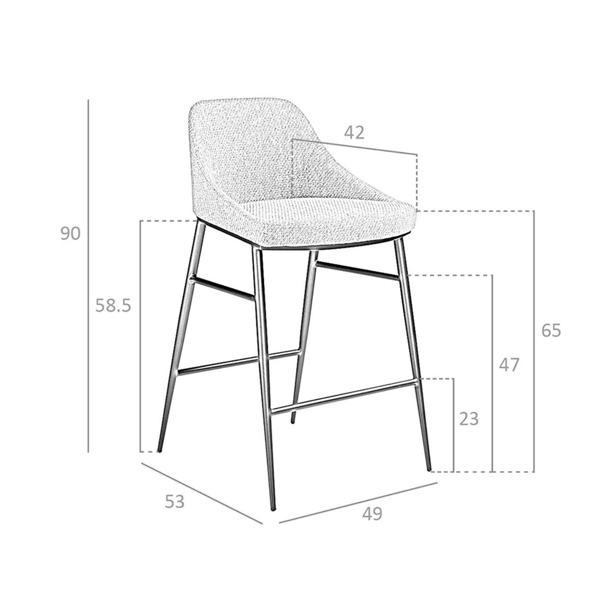 HOCKER aus grauem Stoff - Schwarz/Grau, Textil/Metall (49/90/53cm) - ANGEL CERDA