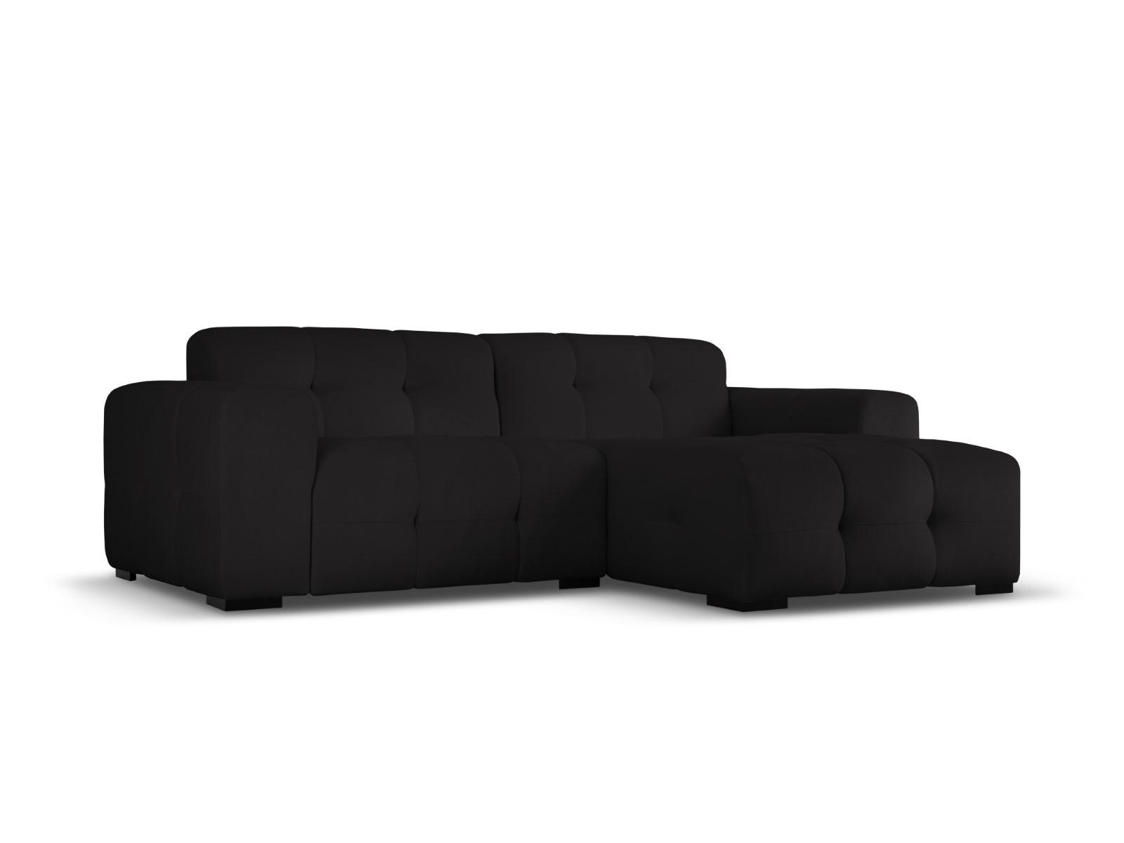 ECKSOFA rechts Kendal aus Samt schwarz 4 Sitzplätze - Schwarz, Textil (173/256cm) - Micadoni