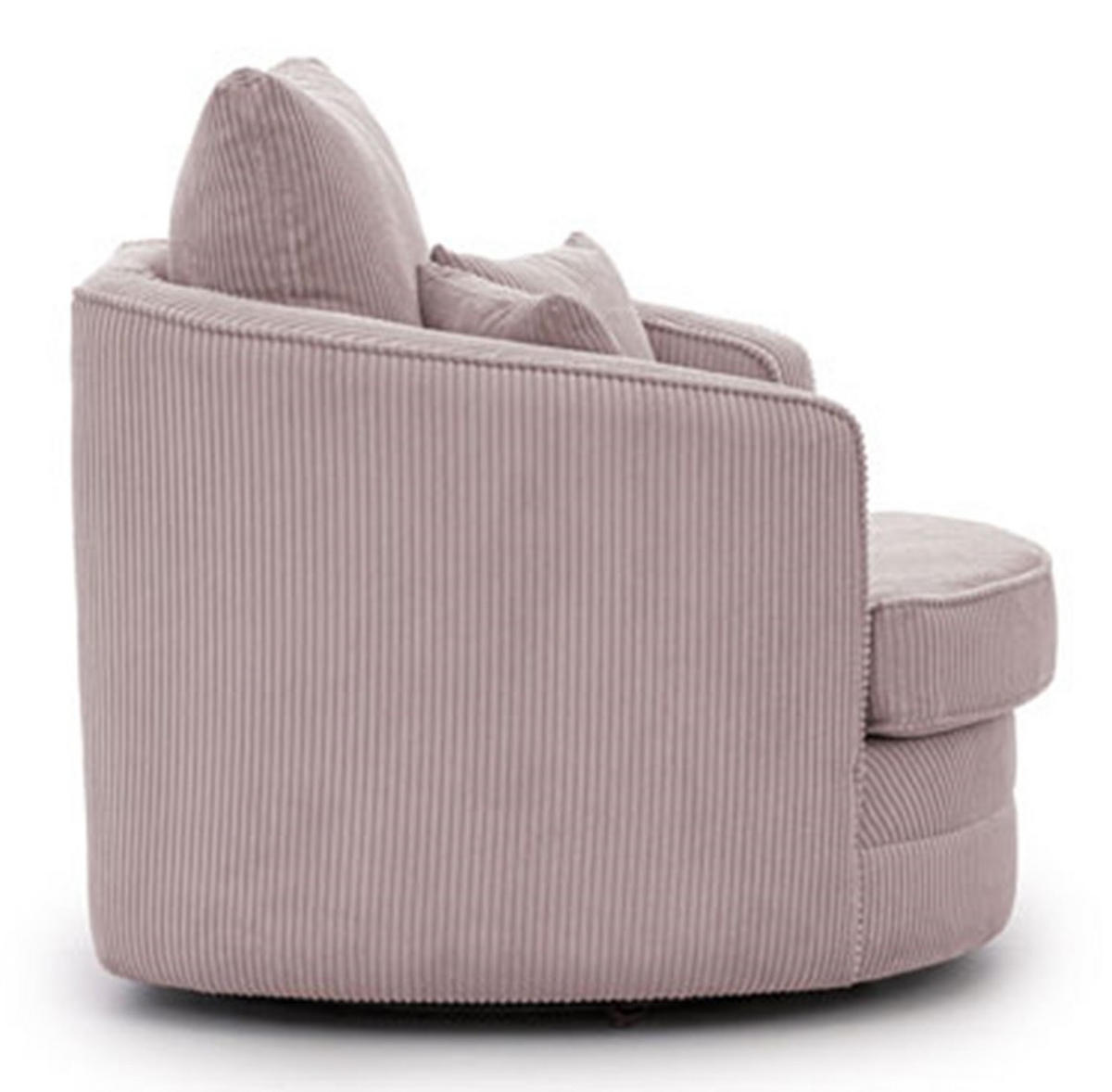 DREHSESSEL Ted aus Puderrosa Cord-Stoff - Pink/Schwarz, Holz/Textil (107/94/100cm) - S-Style Möbel
