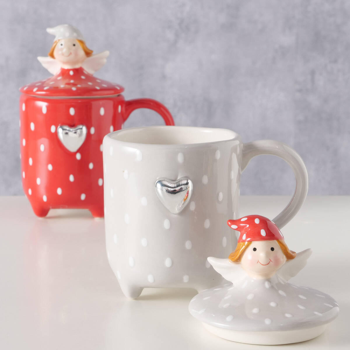 BECHER Malena 360 ml - Rot, Stein (360L) - Boltze Home