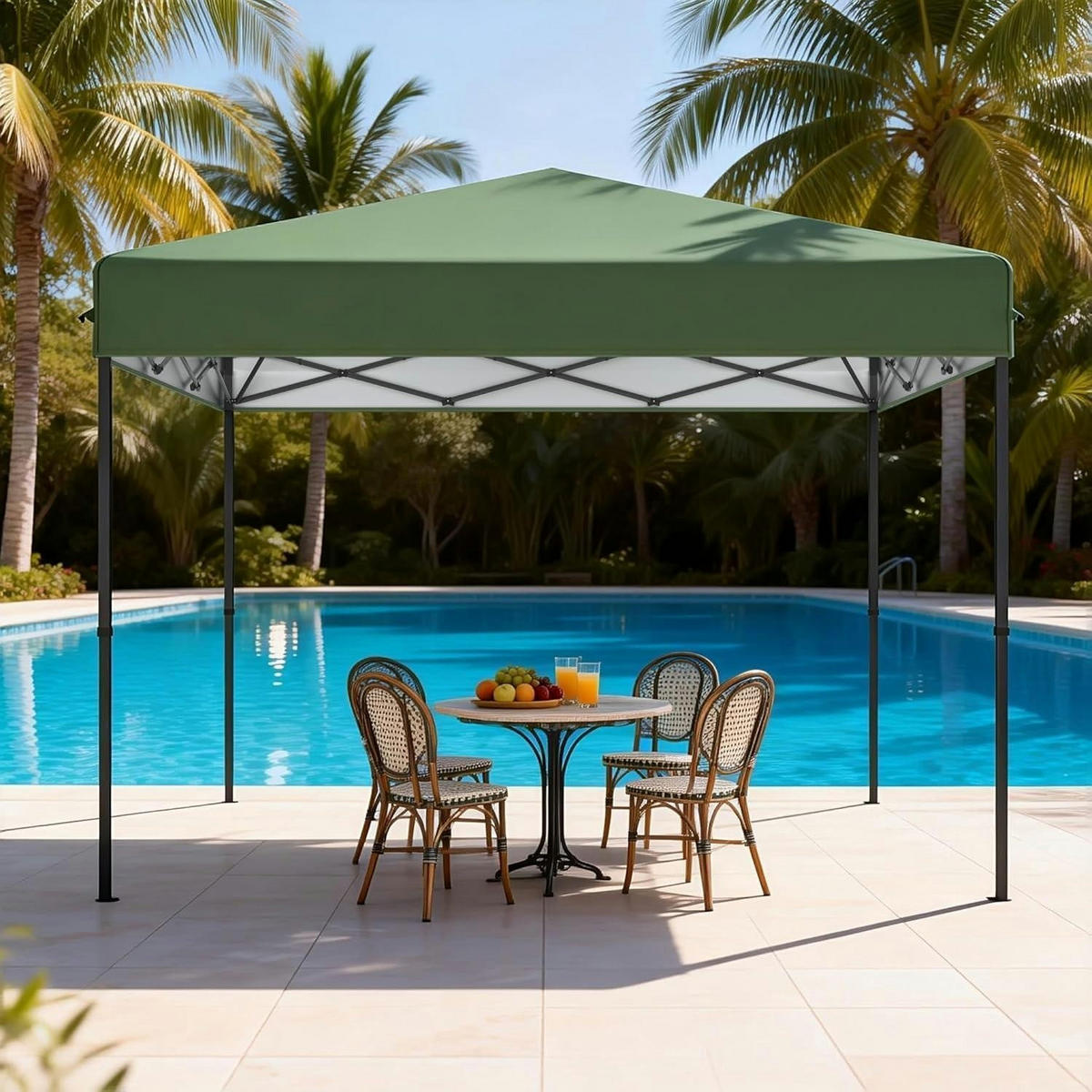 FALTPAVILLON 3x3 m Grün mit One-Touch Lift - Grün, Textil (300/260/300cm)