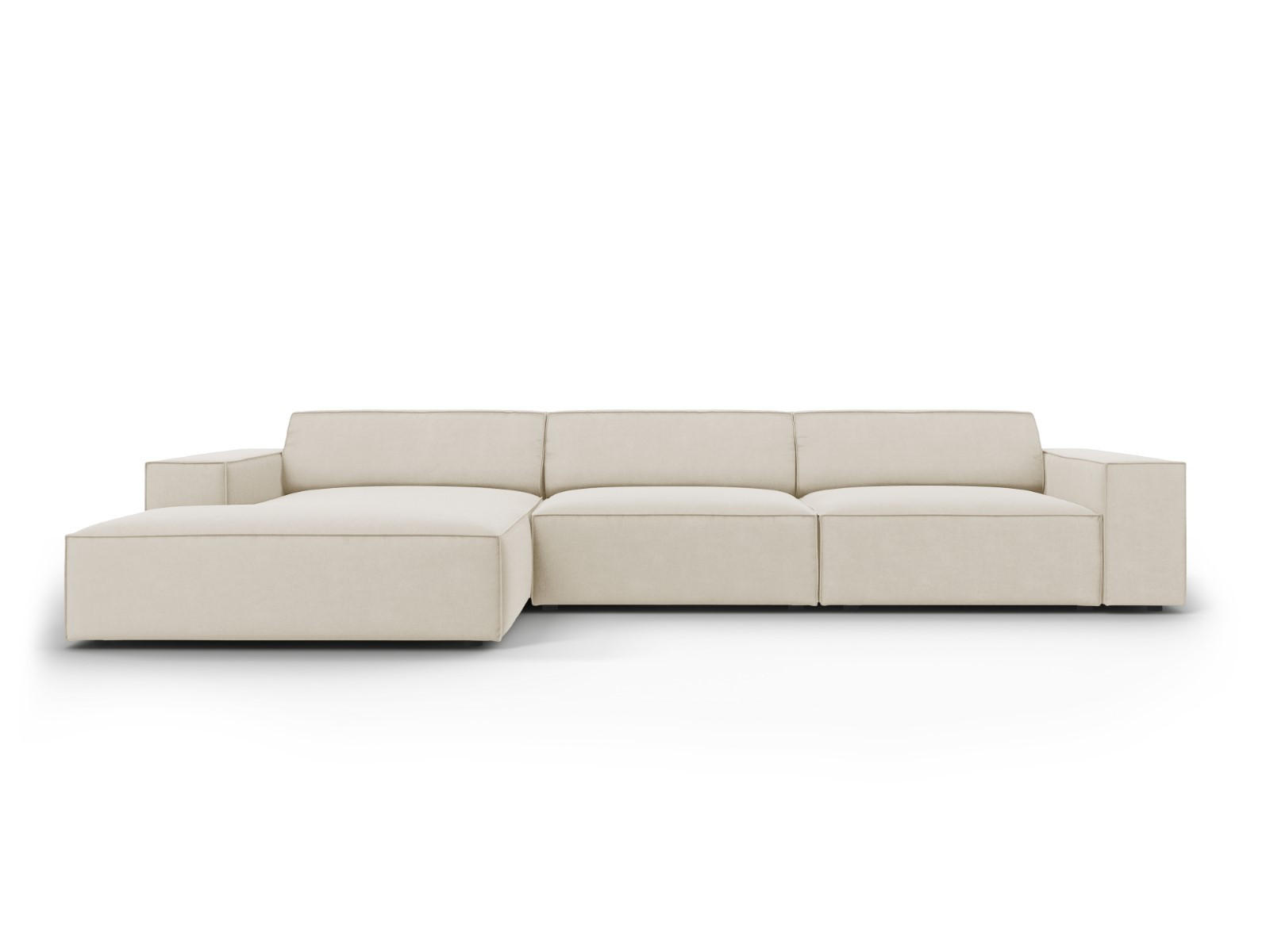 ECKSOFA links Jodie aus Samt dunkelbeige 4 Sitzplätze - Mokka, Textil (166/284cm) - Micadoni