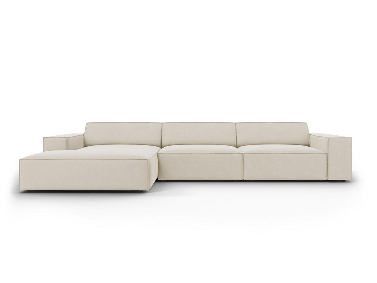 ECKSOFA links Jodie aus Samt dunkelbeige 4 Sitzplätze - Mokka, Textil (166/284cm) - Micadoni
