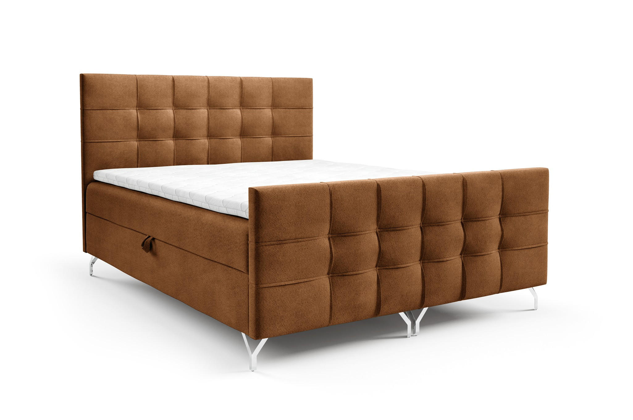 BOXBETT Perla In überlänge - Braun, Holzwerkstoff/Textil (180/220cm) - Fun Möbel