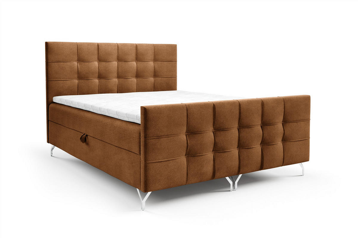 BOXBETT Perla In überlänge - Braun, Holzwerkstoff/Textil (180/220cm) - Fun Möbel