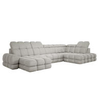 ECKSOFA TOLLO Solar-stoff U-form 400x217x105 cm esche - Silberfarben, Holz/Textil (217/400cm) - DomoHome