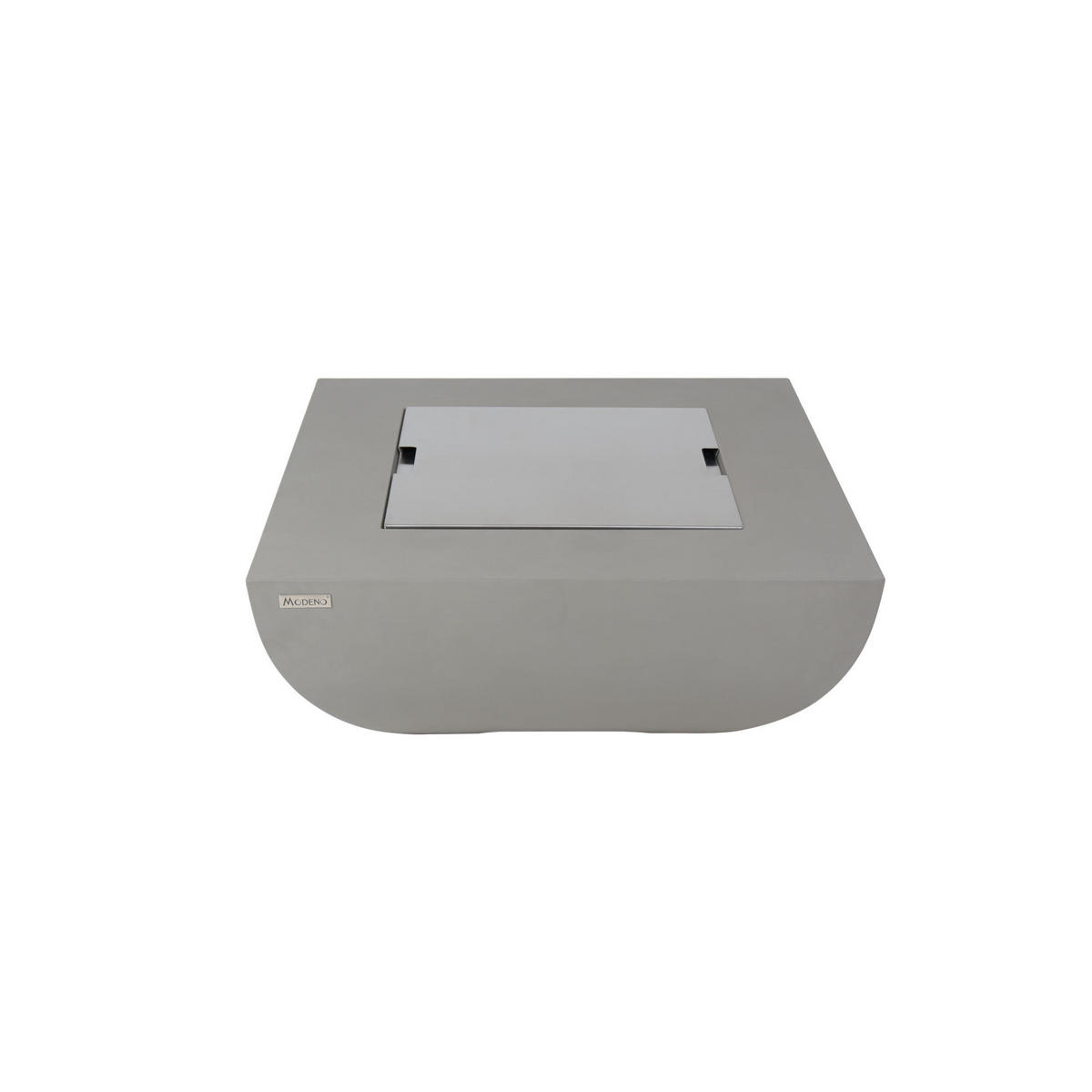 FEUERTISCH Westport Gasfeuerstelle aus GF-Beton - 4-tlg. Set inkl. Glasumrandung, Brennerabdeckung und Gasflaschen-Abdeckung - Hellgrau, Naturmaterialien (86/36/86cm) - Elementi