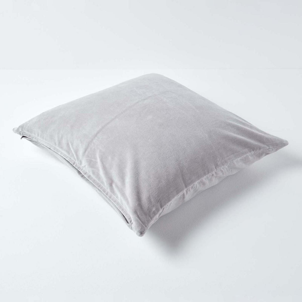 KISSENHÜLLEN 2er-Set Baumwollsamt grau 40/40 cm - Hellgrau, Textil (40/40cm) - Homescapes