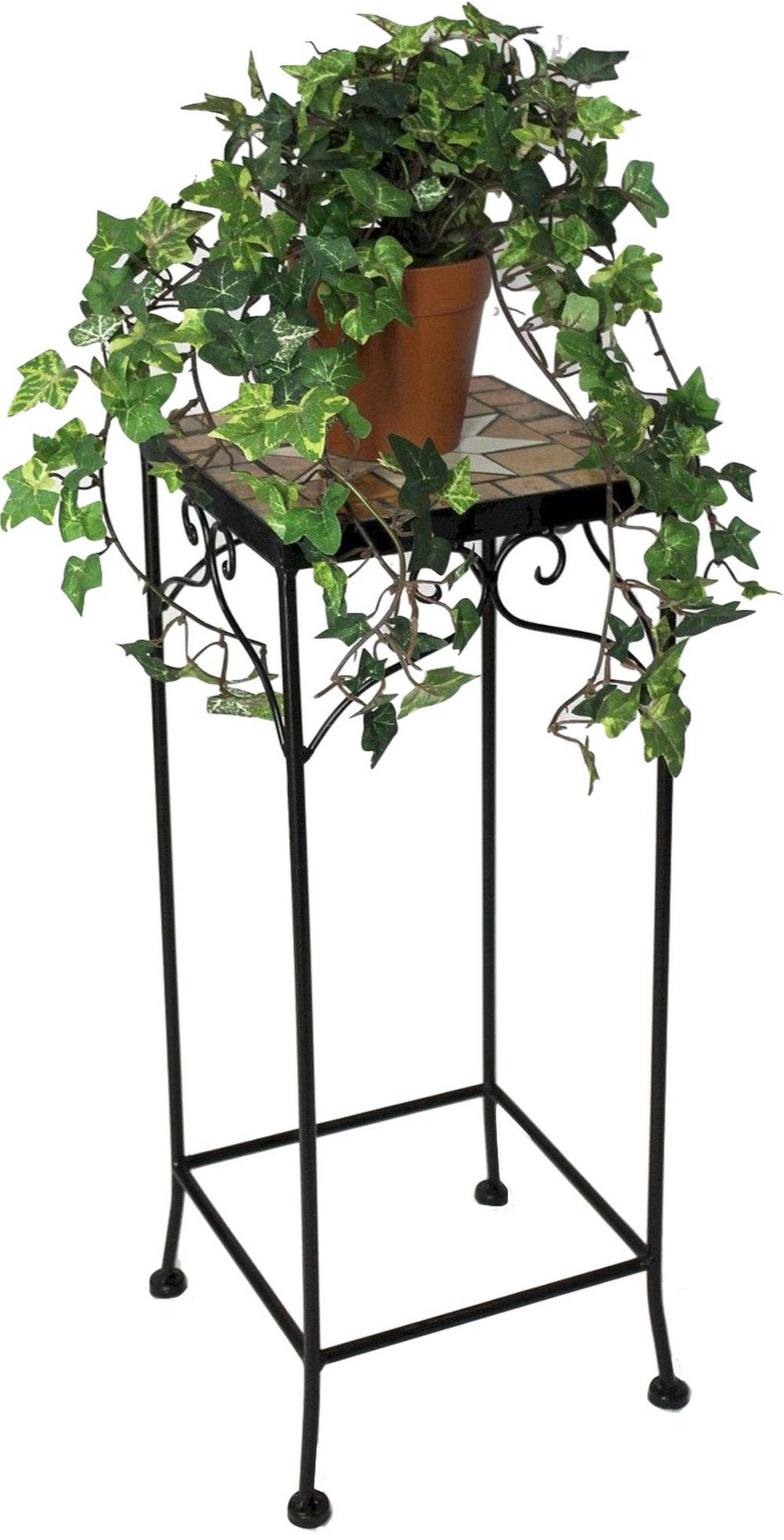 BLUMENHOCKER Merano Mosaik Eckig 54 cm 12012 - Schwarz, Metall (20/54/20cm) - DanDiBo