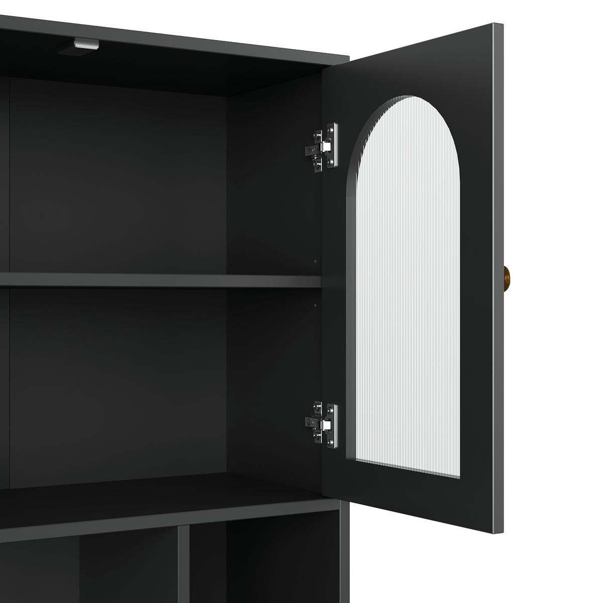 BUFFET DE-37600 106/30/175 cm mit LED-Beleuchtung Schwarz - Schwarz, Holzwerkstoff (106/175/30cm) - ComfortXL