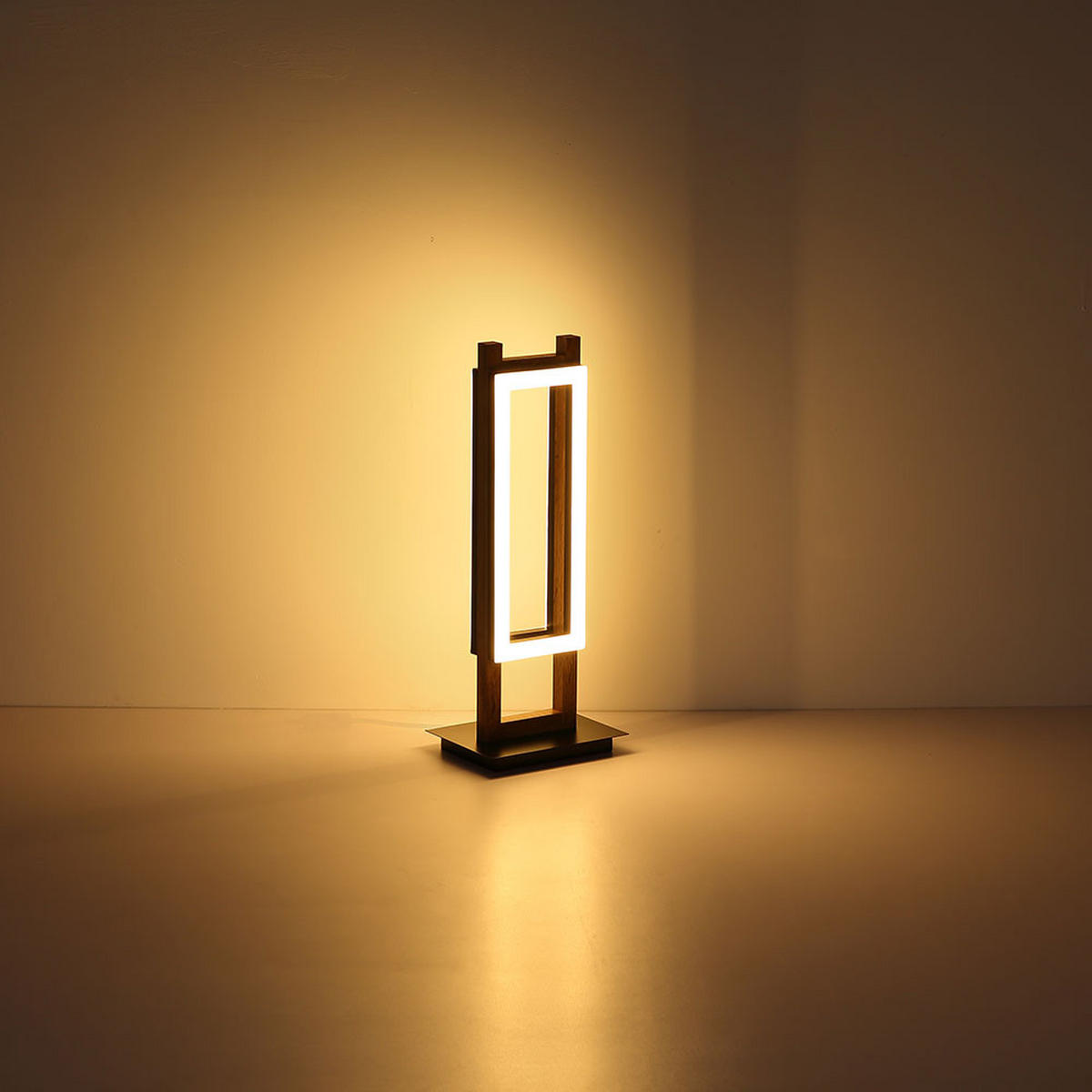 LED TISCHLEUCHTE Illa Holzoptik Braun - Braun, Kunststoff (20/15/50cm) - Globo Lighting