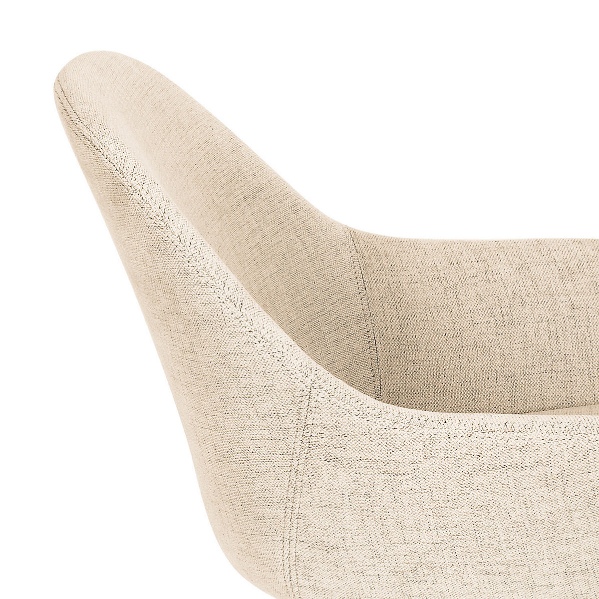 POLSTERSTUHL - Leinen / Eiche massiv, 2er-Set - Eichefarben/Creme, Holz (58/84/61cm) - home24