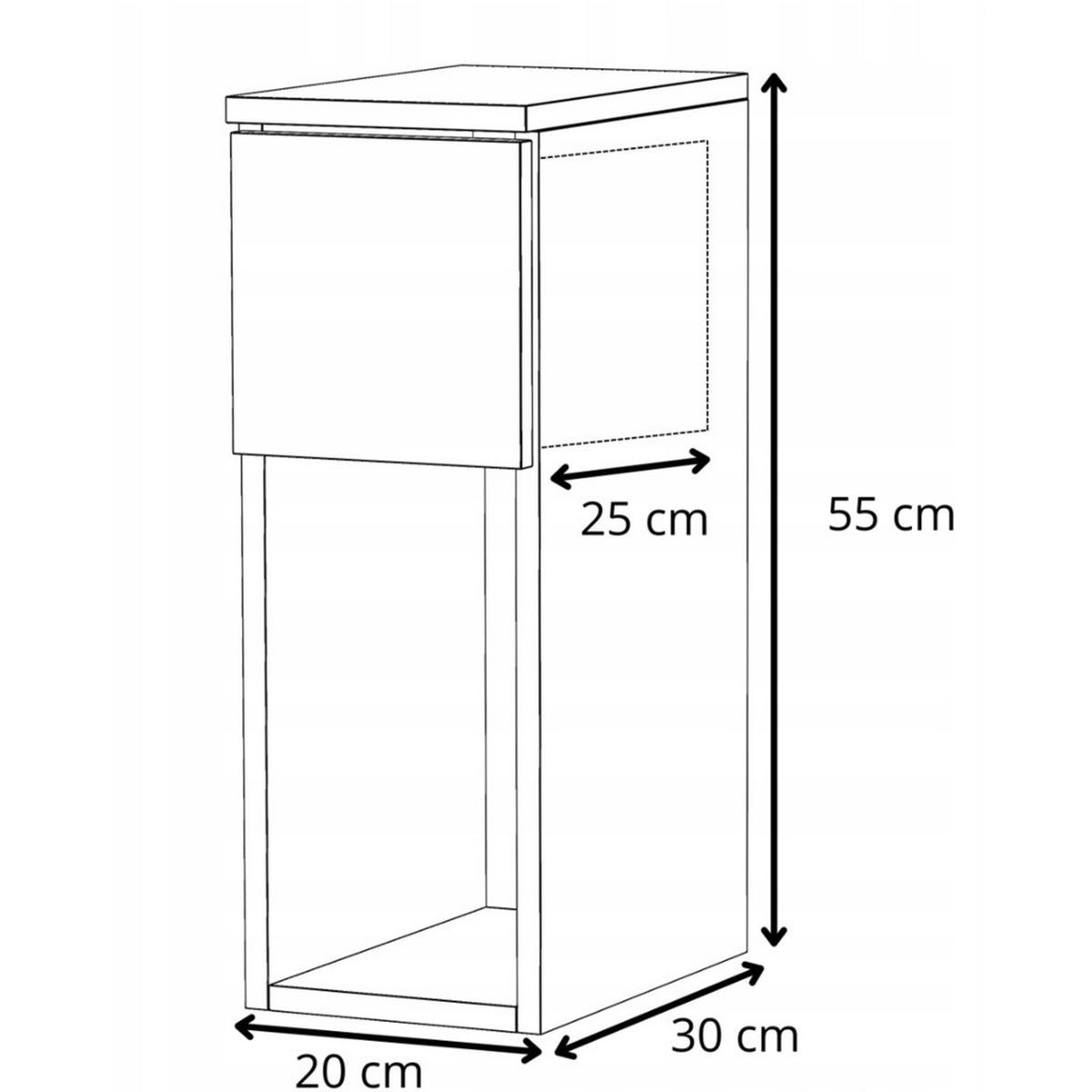 NACHTTISCH – Grau/Eiche Wotan - Eiche Wotan/Grau, Holz (20/55/30cm) - Stiv Meble