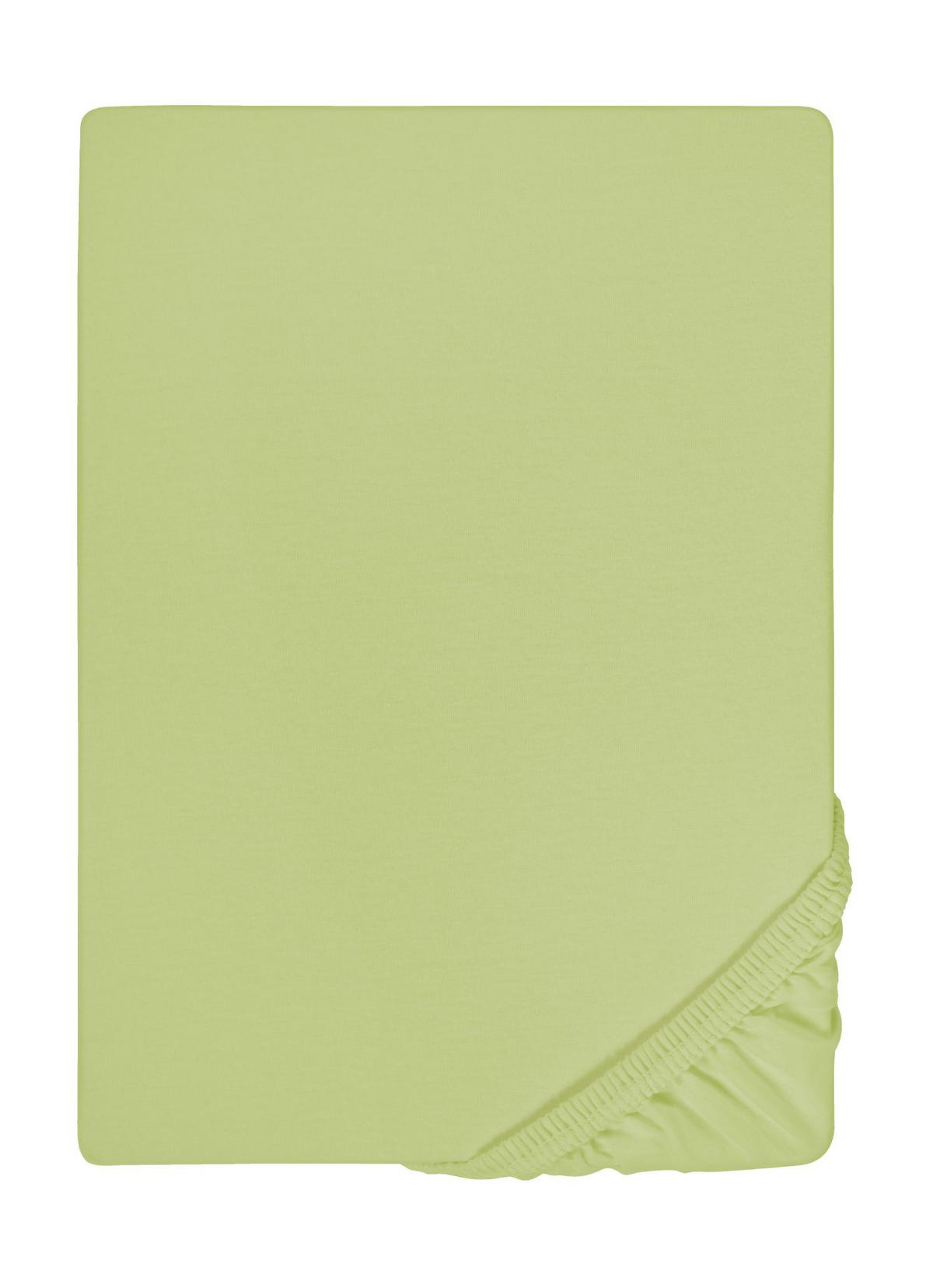 SPANNBETTTUCH Jersey pistaziengrün, 180x200 cm - 200x220 cm - Hellgrün, Textil (200/220cm) - biberna