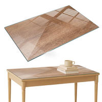 TISCHPLATTE 120x80 cm Natürliche Holzmaserung - Braun, Glas (0.4/120/80cm) - TULUP